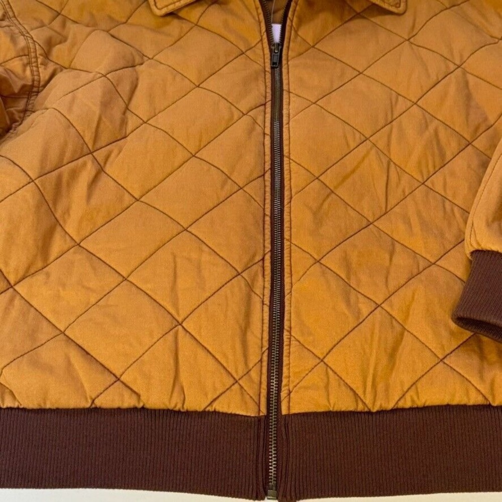 Wild Fable Quilted Bomber Jacket in Mustard Brown - Picture 6 of 9